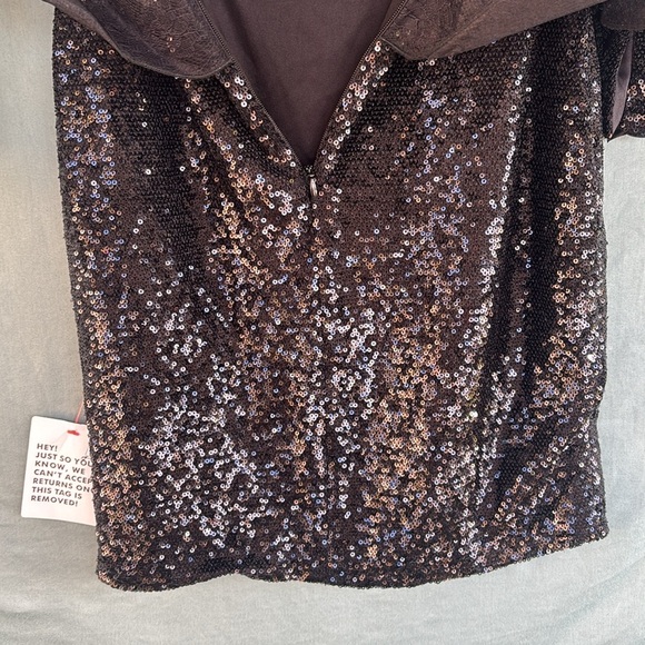 NWOT ASOS LUXE halterneck wire lace shoulder mini dress in black sequin, 4 - Picture 7 of 12